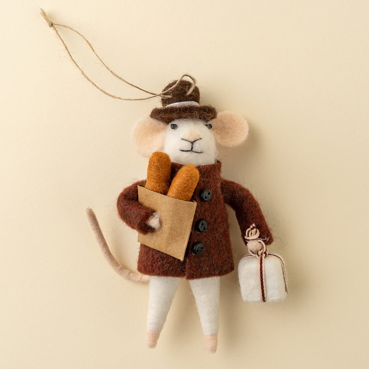 Baguette Benoit Mouse Holiday Ornament