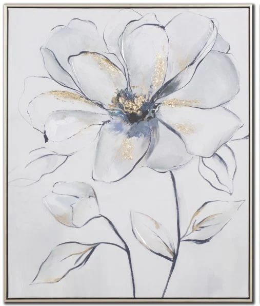 Azure Blooms I Framed Canvas - 20” x 24”