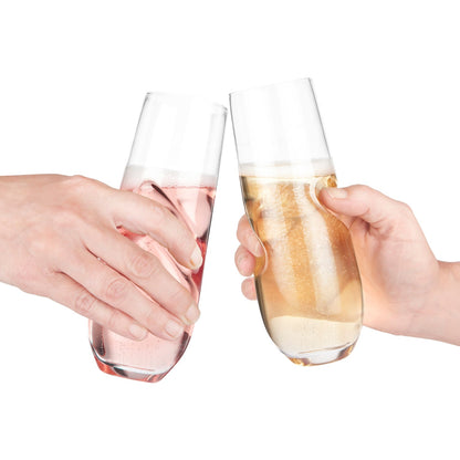 Bubbles Sparkling, Champagne, Bubbly Glass Set with Opener - 10 oz (300 ml)