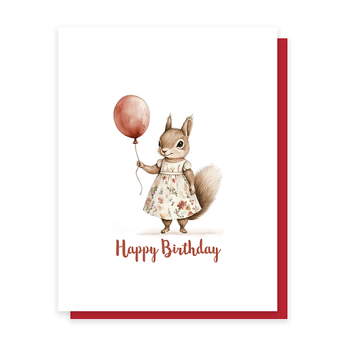 Birthday Balloon Squirrel