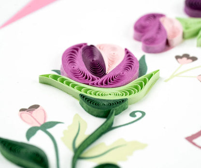 LOVE Floral Wreath Quilling Card