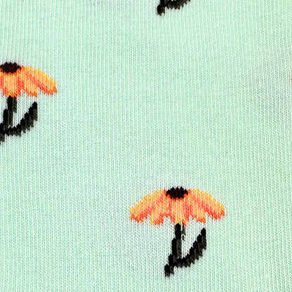 Women's Mini Black Eyed Susan Mismatched Crew Socks