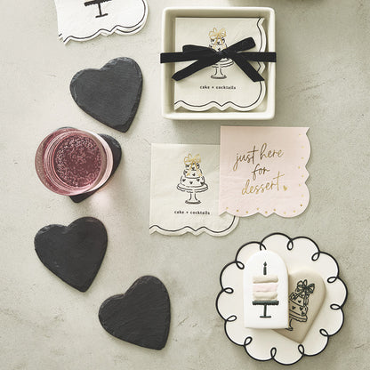 Heart Slate Coasters - Set of 4