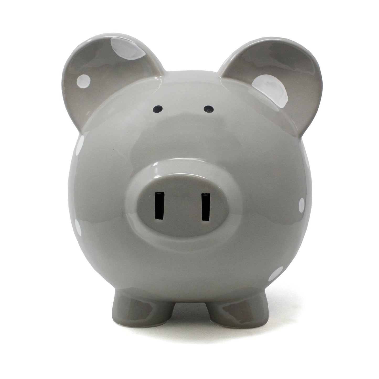 Grey with White Dots Piggy Bank