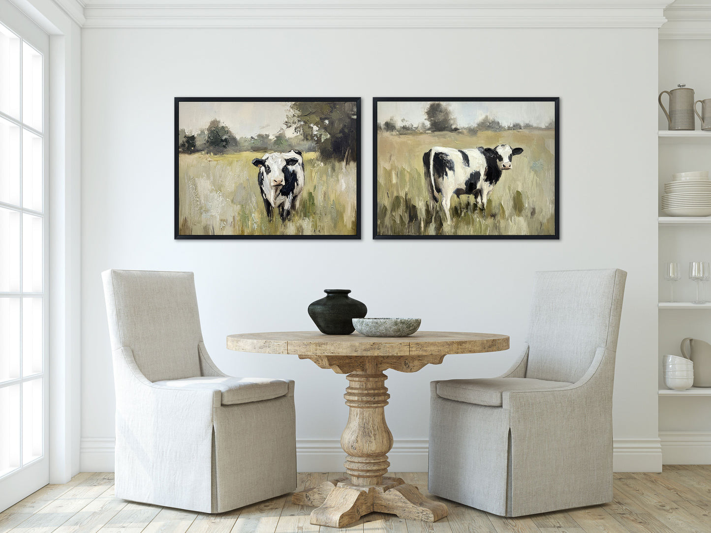 Gentle Grazer Cow Framed Canvas – 24″ x 30″