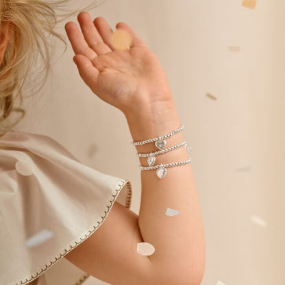 Kids' Confetti A Little 'Hooray It's Your Birthday' Bracelet In Silver Plating