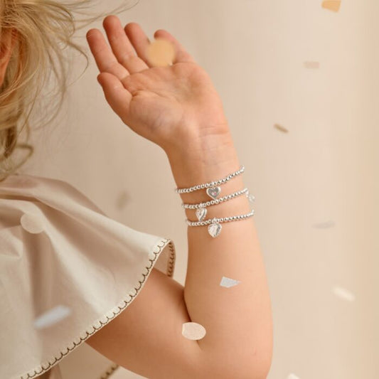 Kids' Confetti A Little 'Hooray It's Your Birthday' Bracelet In Silver Plating