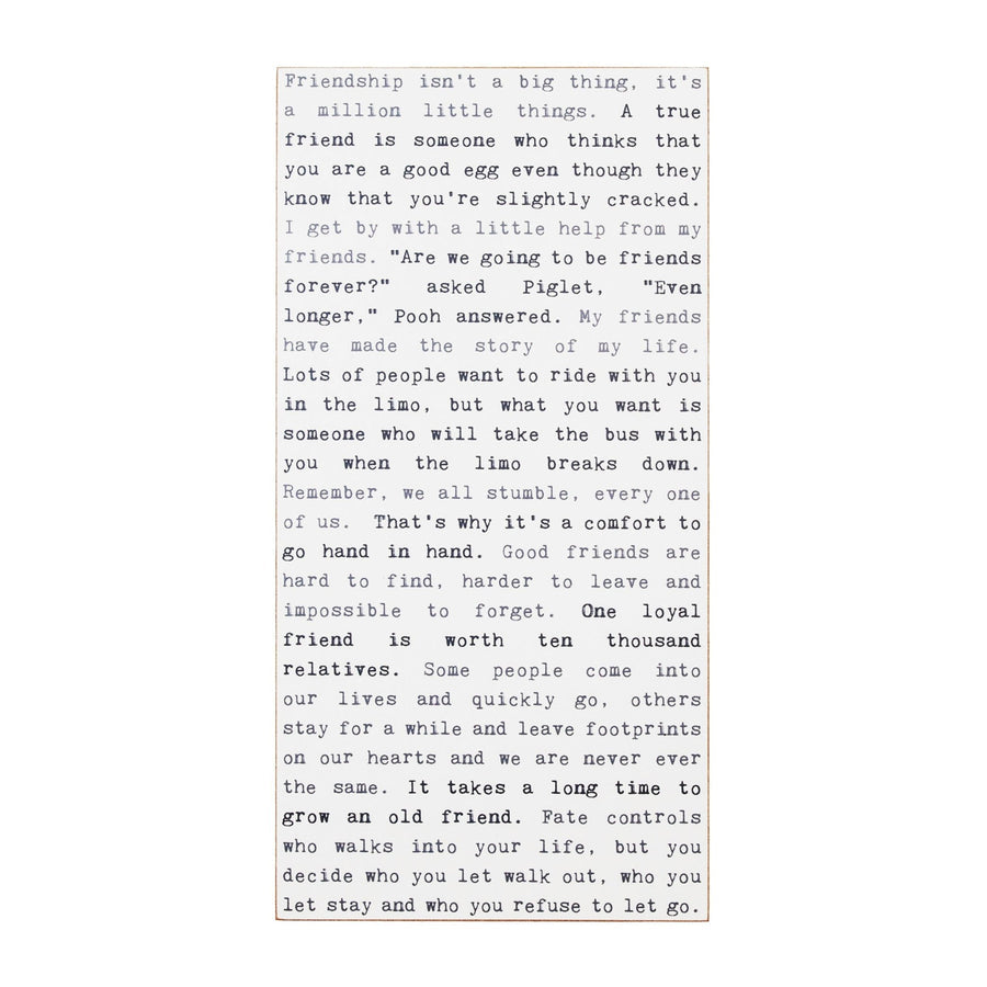Typewriter Sign - Friendship
