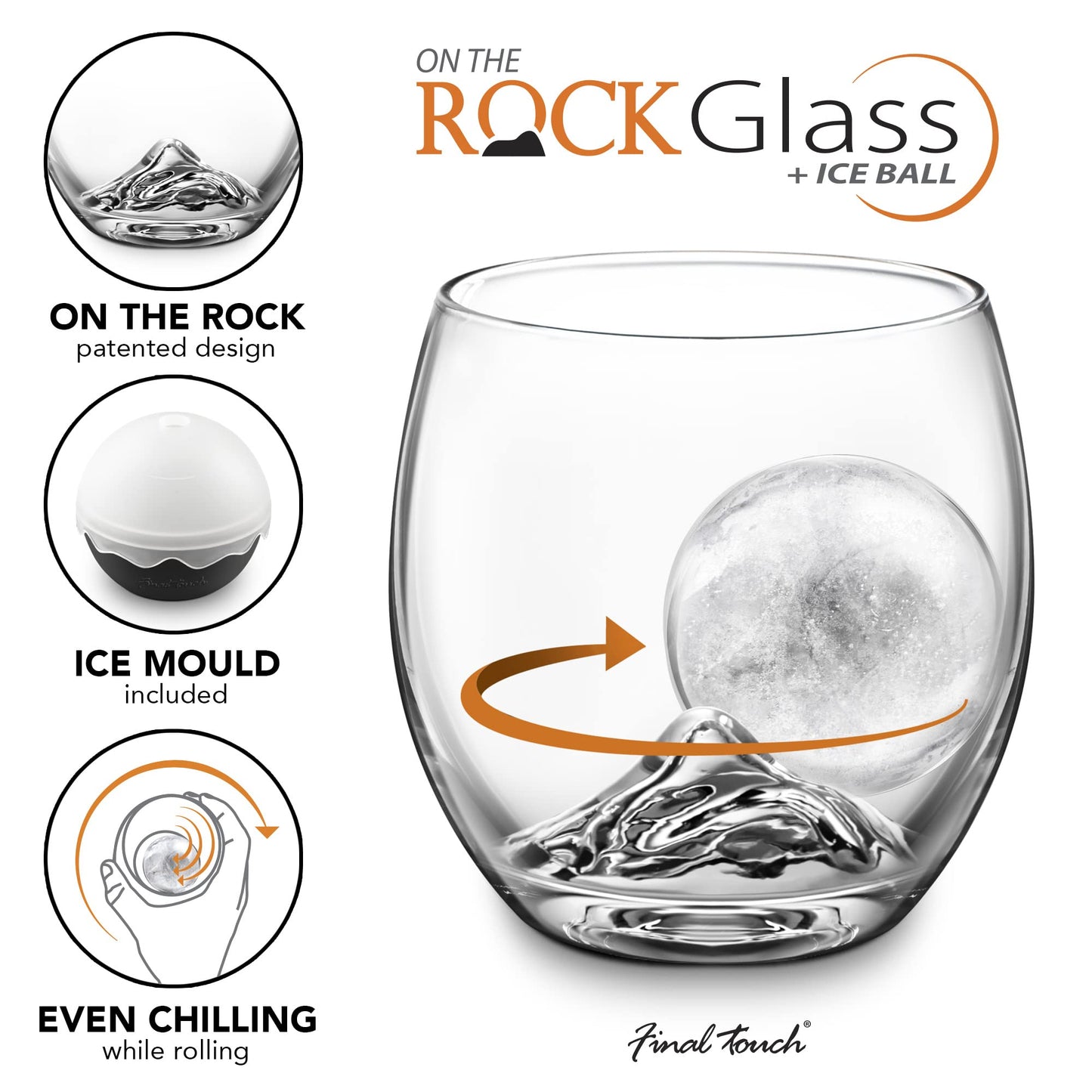 On The Rock Glass With Ice Ball Mould