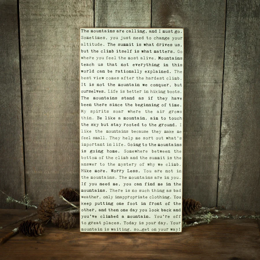 Typewriter Sign - Mountains