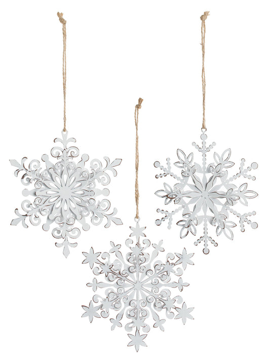 Glittered Metal Snowflake Ornament
