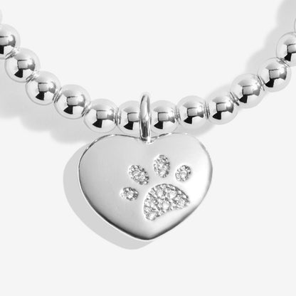 A Little 'Pets Leave Pawprints On Our Hearts' Bracelet In Silver Plating
