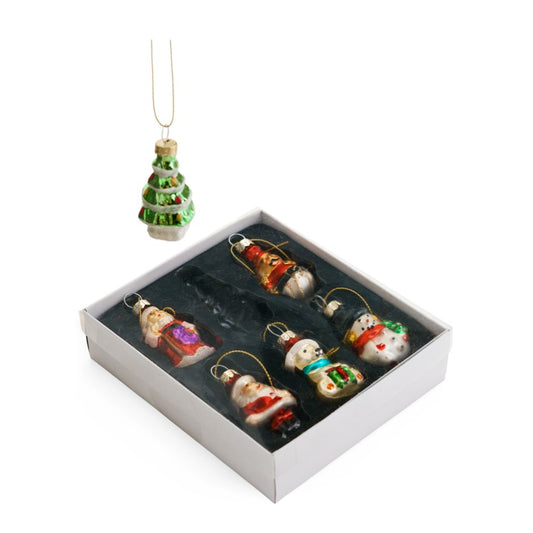 Glass Holiday Ornaments - Set of 6