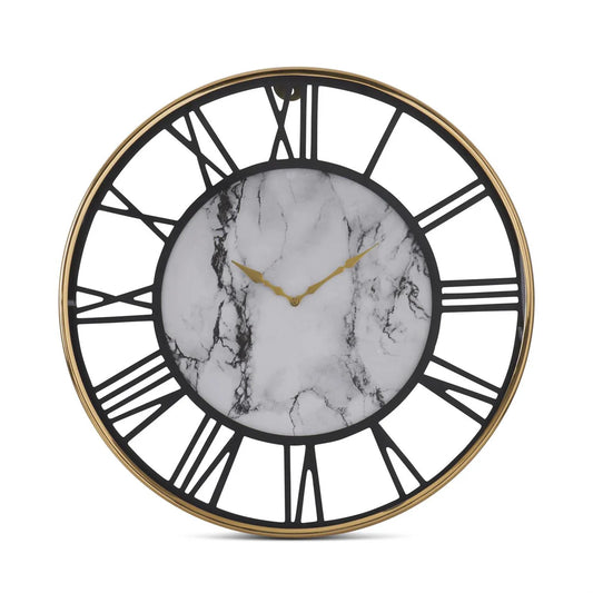 Gold & Black Metal Framed Clock