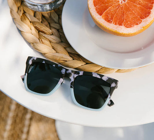 Cape May Polarized Sunglasses - Black Marble/Mint