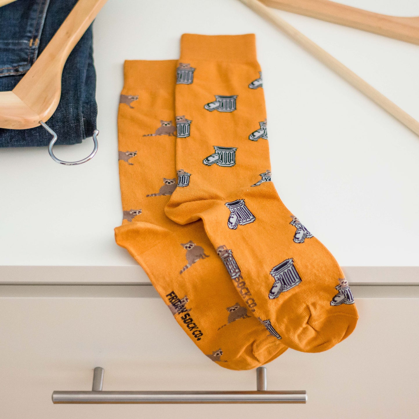 Men's Raccoon and Trash Can Socks