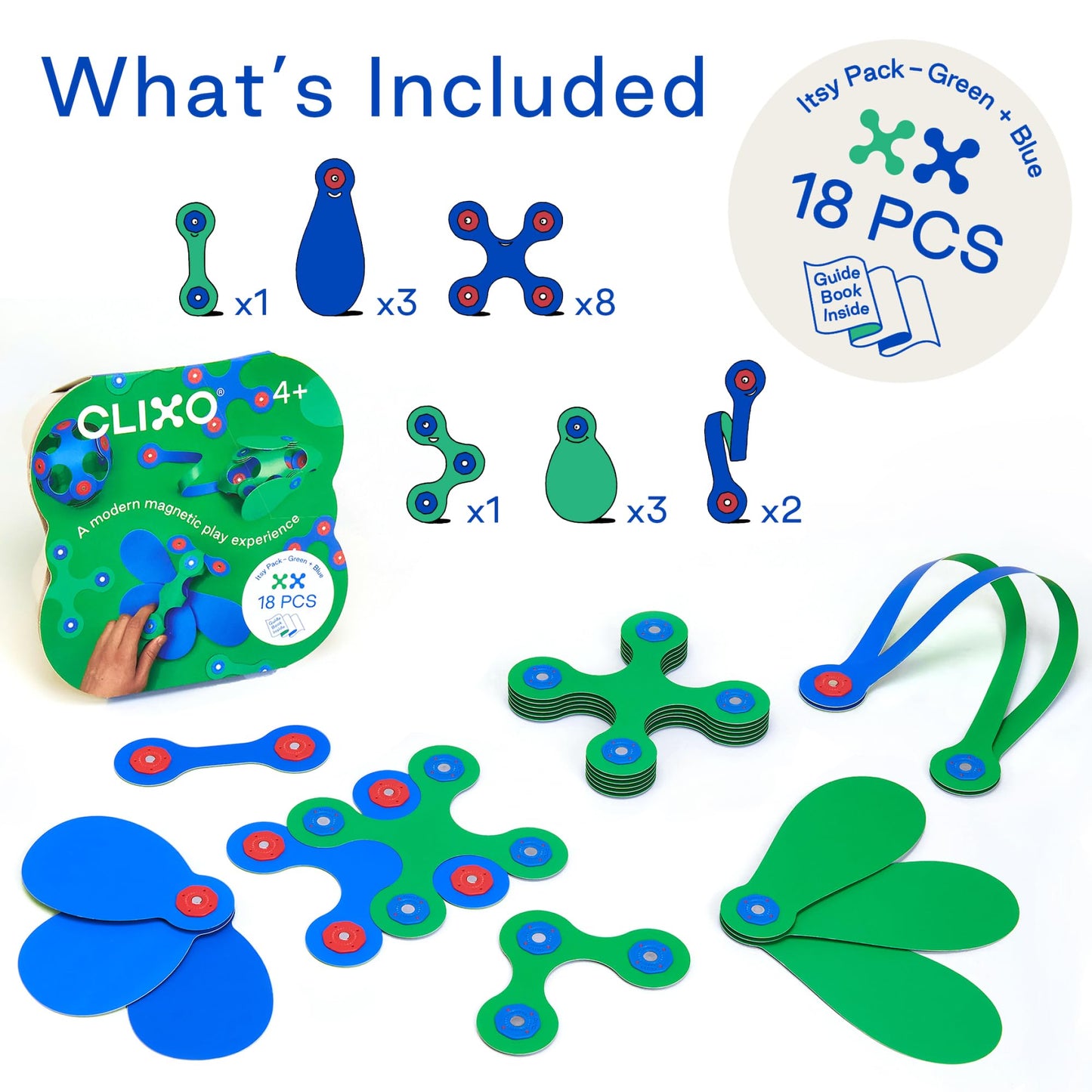 Clixo Itsy Pack - Blue/Green
