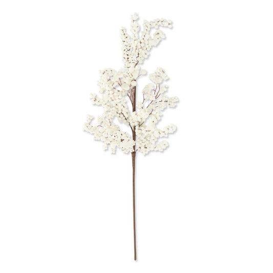28.5” Floral Glittered White Berry Cluster Stem