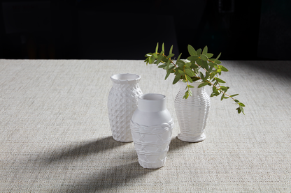 Woven Cane Ceramic Bud Vase
