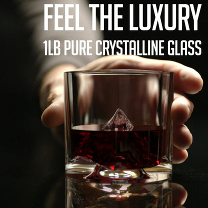 Peaks Luxury Crystal Whiskey Set with Decanter