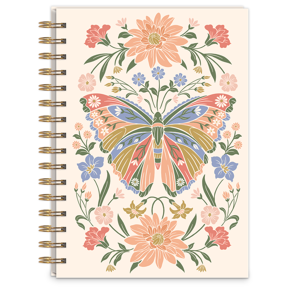 Wildflower Meadow Butterfly Spiral Journal