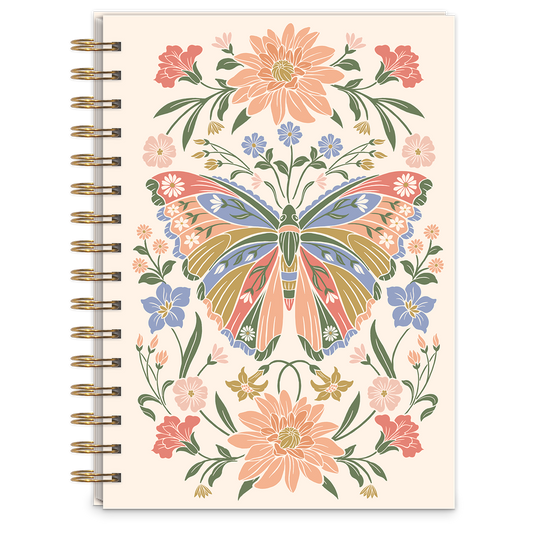 Wildflower Meadow Butterfly Spiral Journal