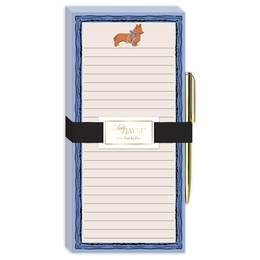 Corgi Magnetic List Pad with Pen