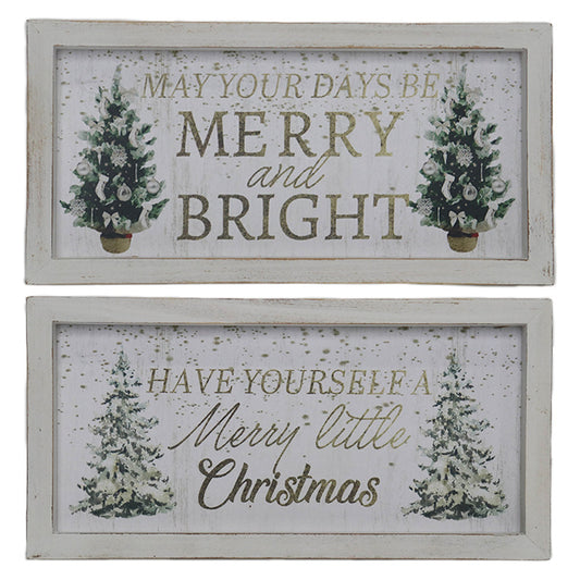 Framed Christmas Tree Sign, 12 × 6 inches