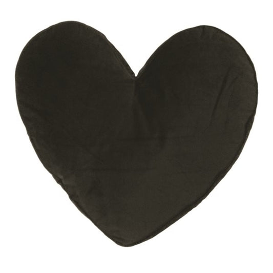 Velvet Black Heart Pillow