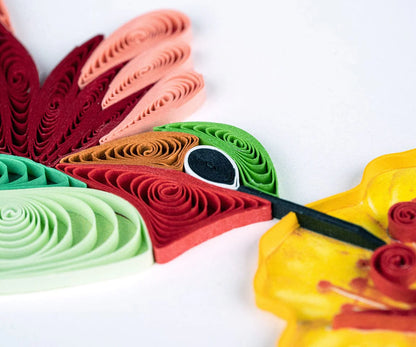 Hummingbird & Yellow Flowers Quilling Card
