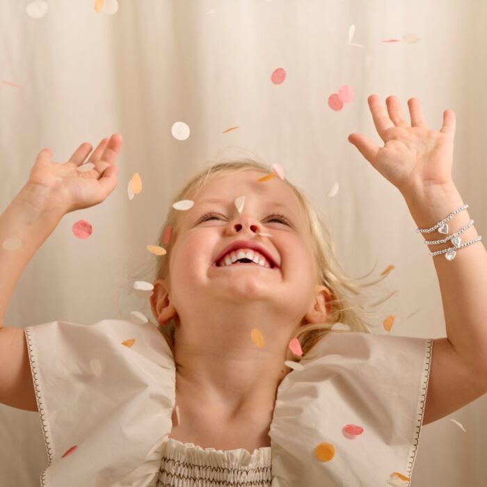 Kids' Confetti A Little 'Hooray It's Your Birthday' Bracelet In Silver Plating