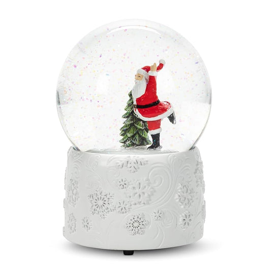 Skating Santa Musical Snowglobe 7"