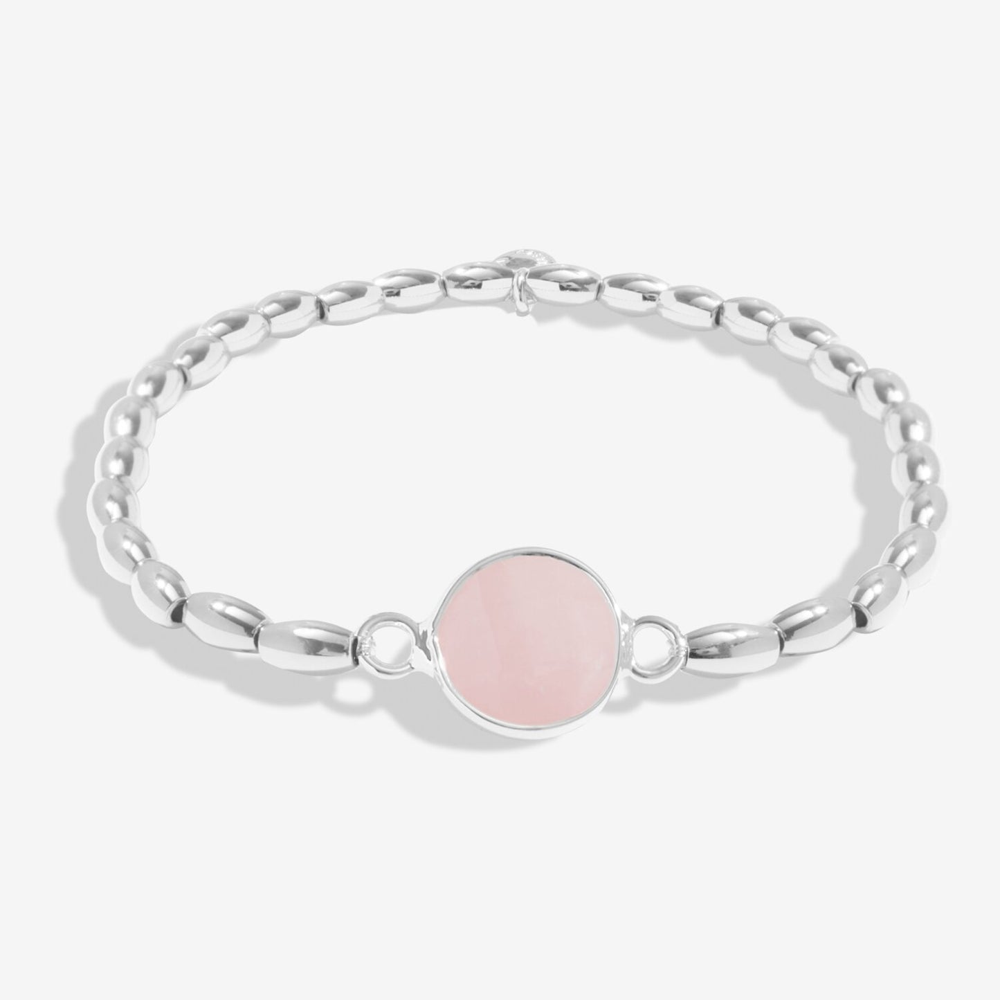 Serenity Stones Pink Quartz Bracelet In Silver Plating
