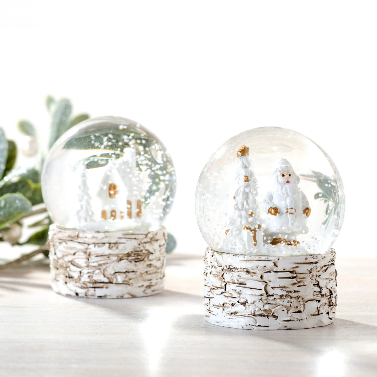 Mini White Christmas Snow Globe