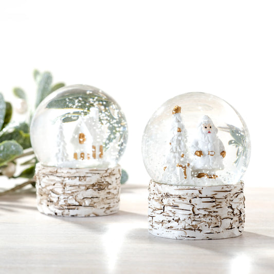 Mini White Christmas Snow Globe