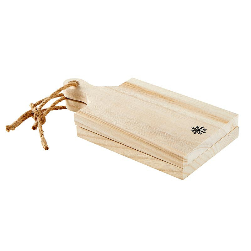 Mini Paulownia Wood Boards - Let It Snow - Set of 2