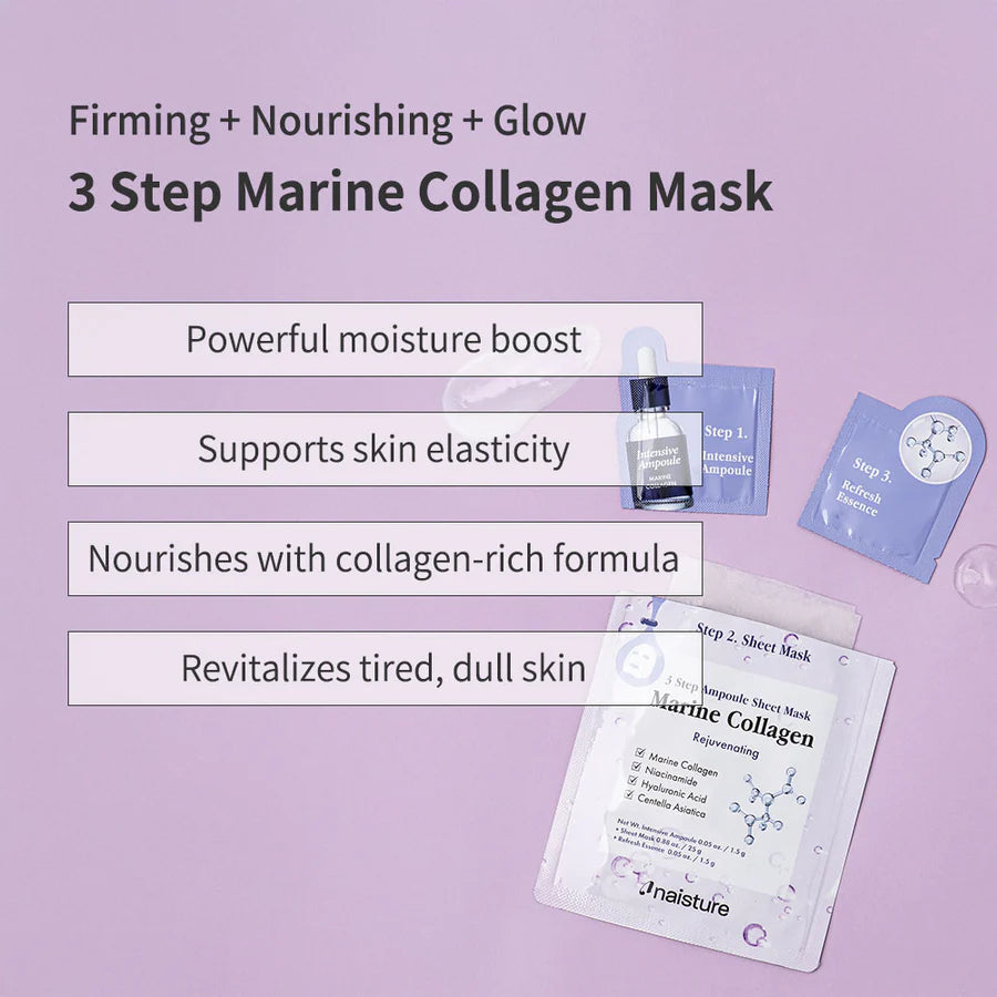3 Step Ampoule Sheet Mask-Marine Collagen