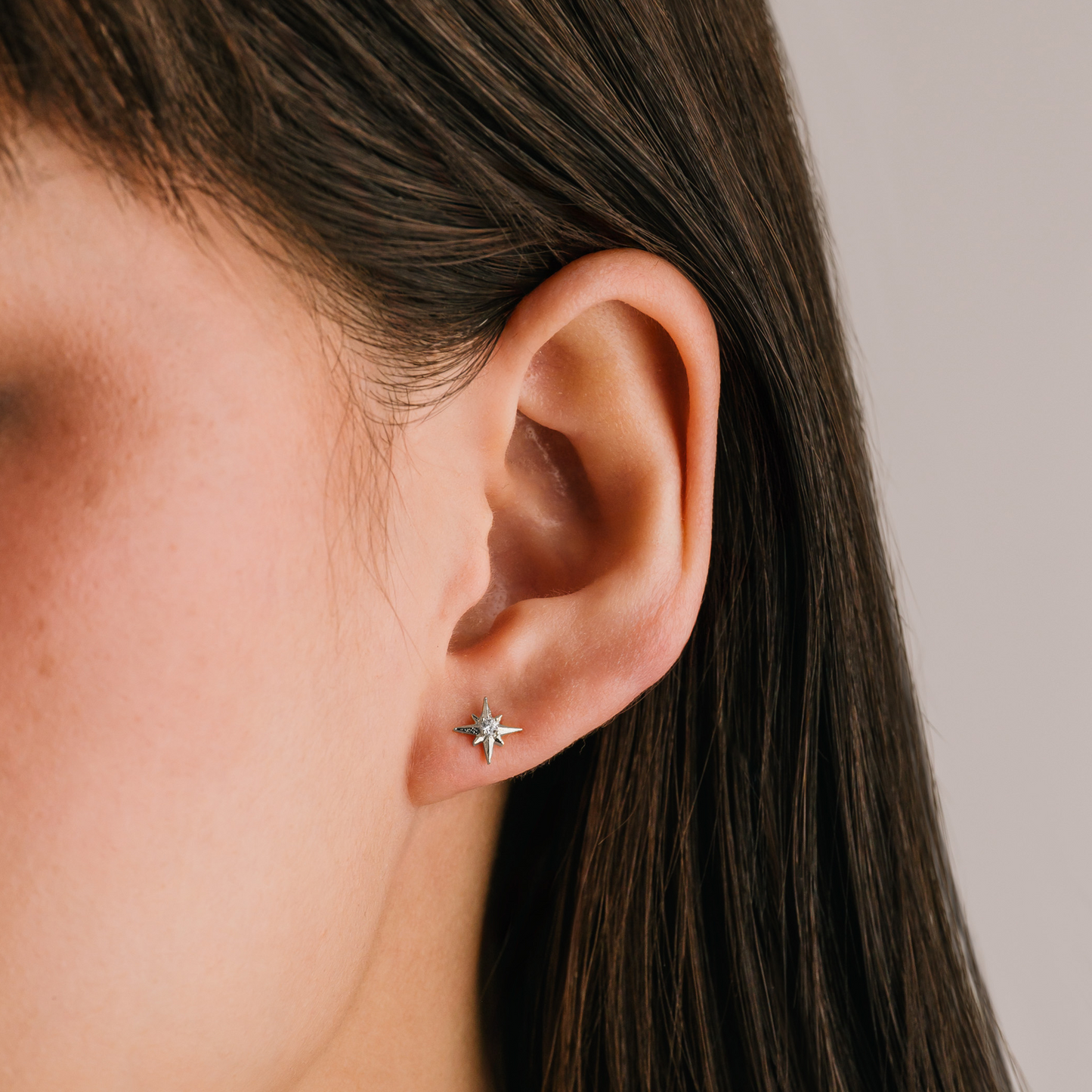 Lone Star Stud Earrings - Silver