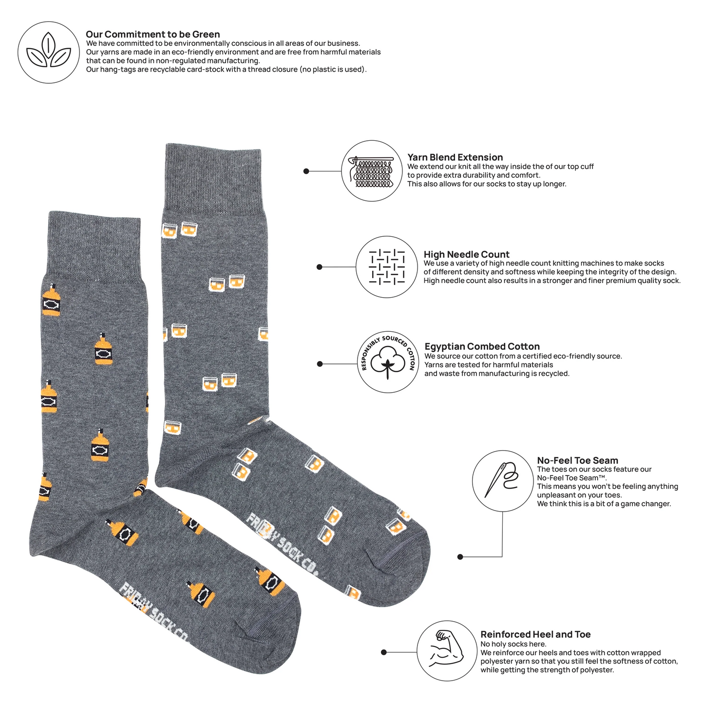 Men's Glass & Bottle Whiskey Socks