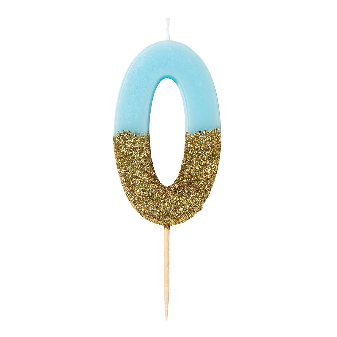 We Heart Birthdays Glitter Candle - Blue