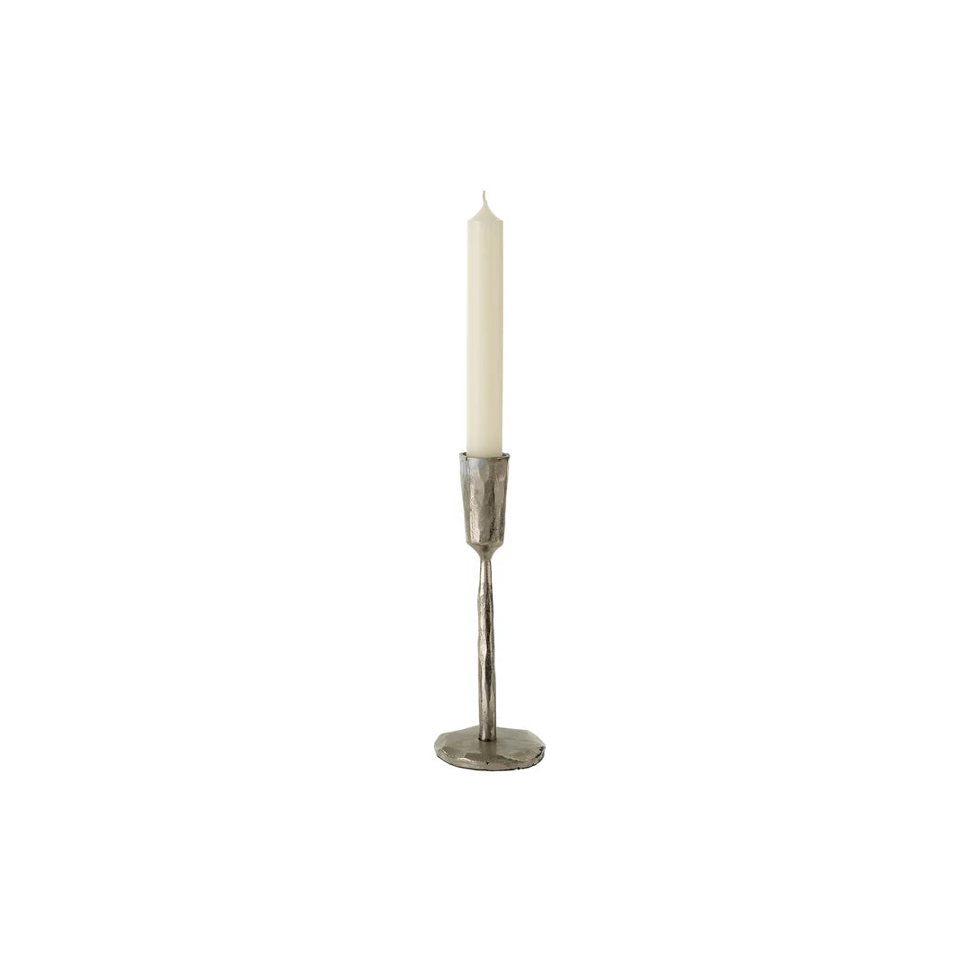 Silver Luna Forged Candleholders