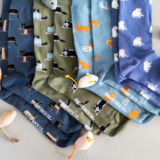 Men's Cozy Black Cat Socks