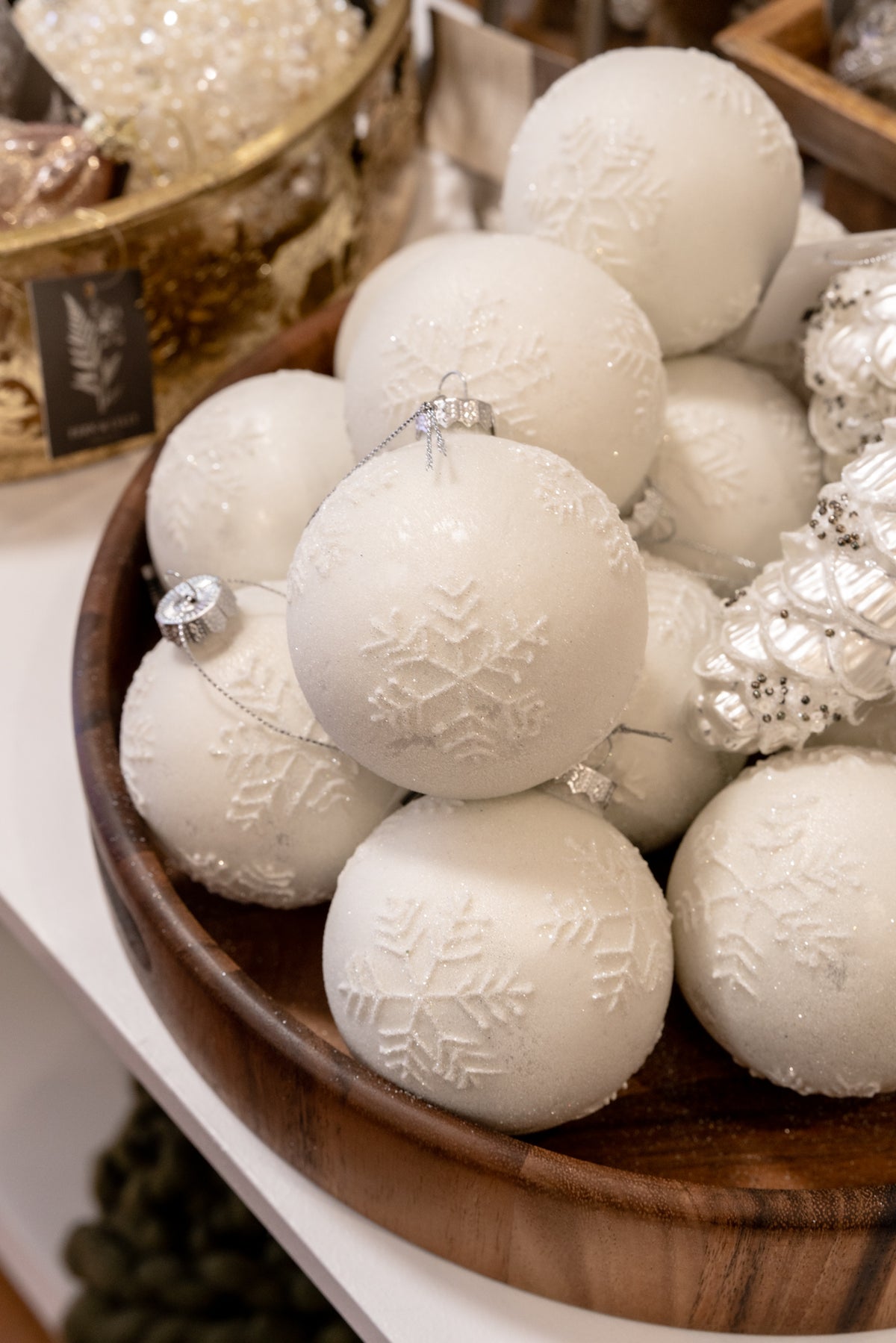 White Glass Snowflake Ornament 3x3