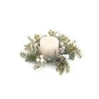 Green and White Berry Candle Ring 8X8