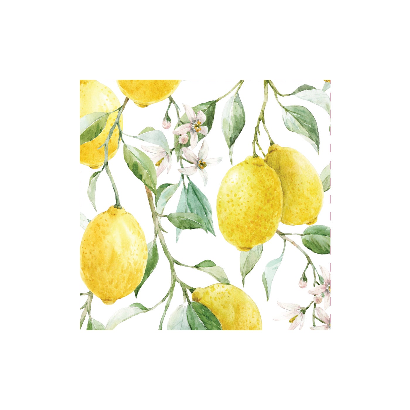 Fresh Lemon Printed Cocktail Napkin