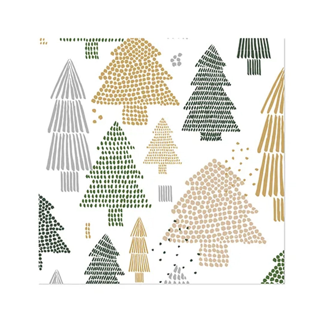 Tree Repeat Cocktail Napkin 20Pk Green