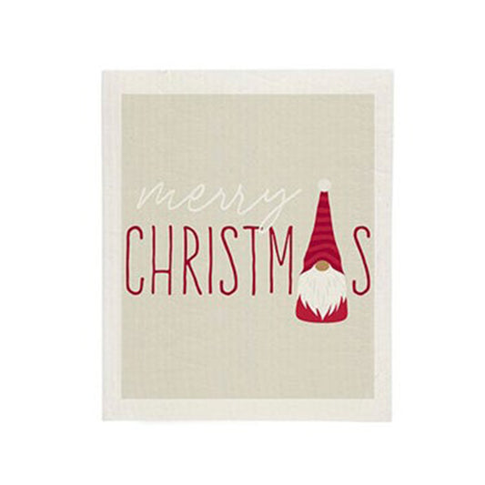 Merry Christmas Gnome Swedish Sponge Cloth