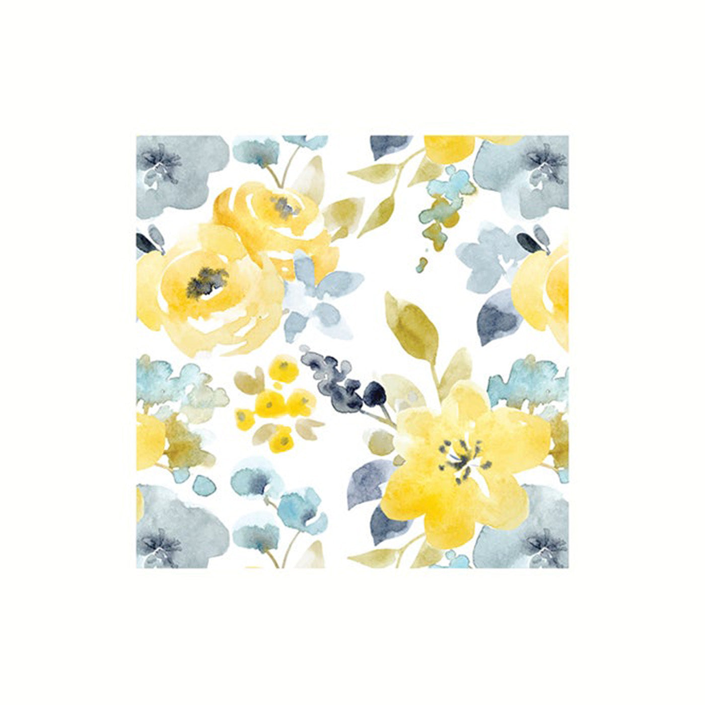 Blue Floral Cocktail Napkin