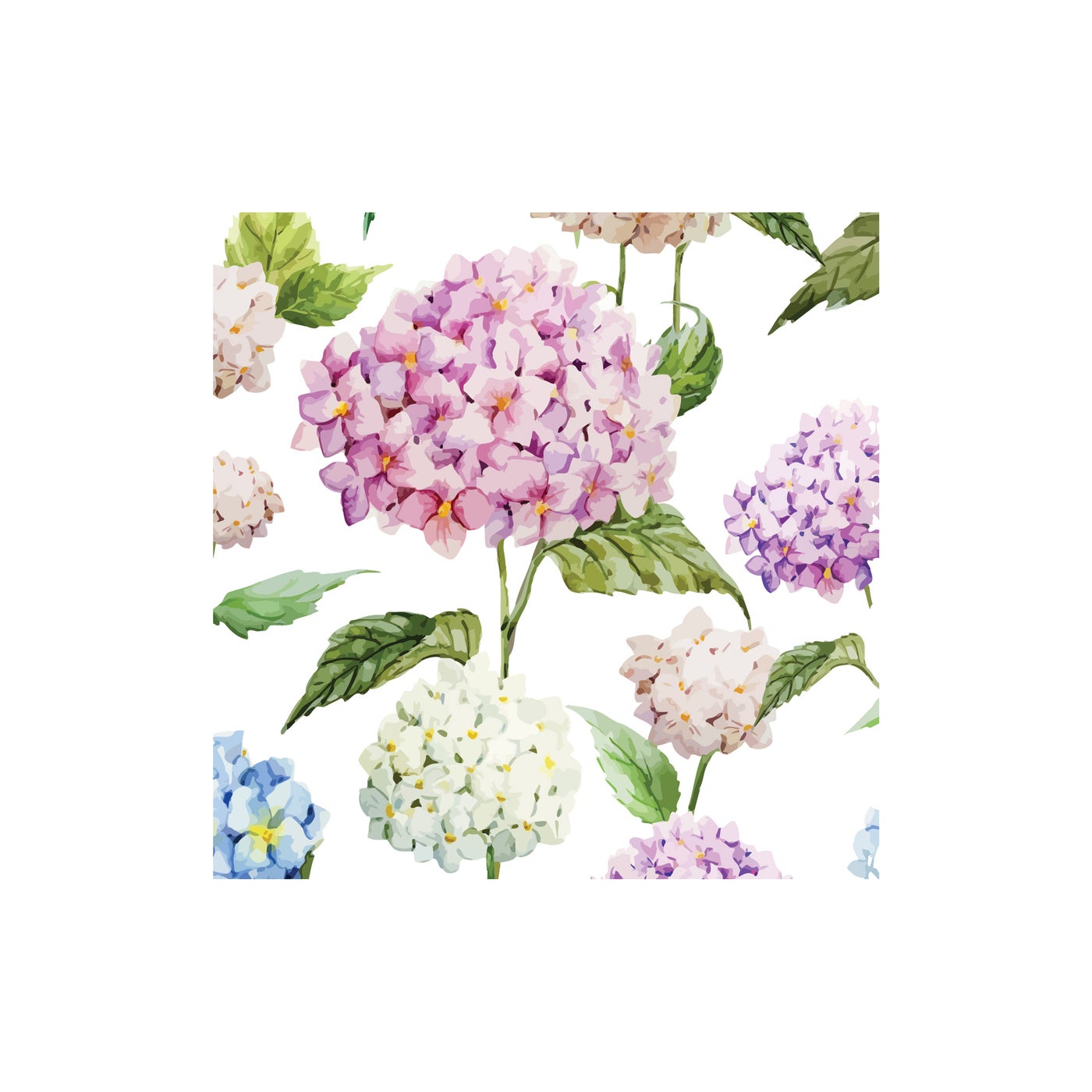 Hydrangea Printed Cocktail Napkin