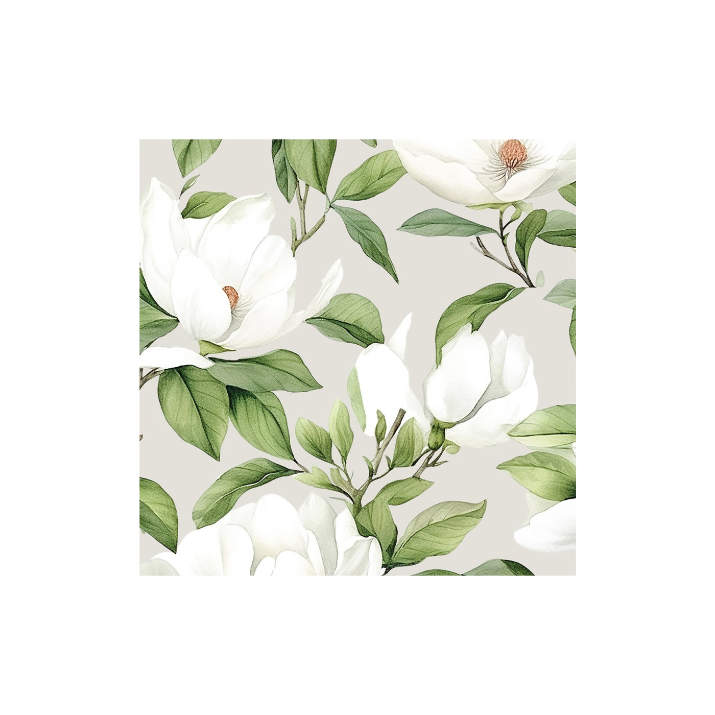 White Blossom Printed Cocktail Napkin